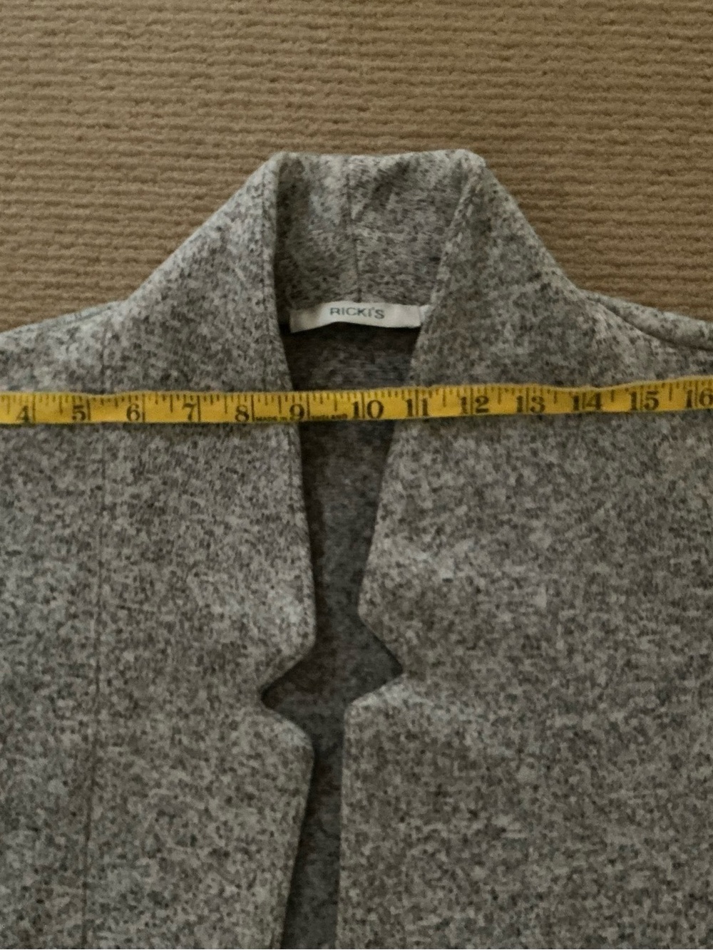 Ricki's Grey Open-Front Cardigan Sweater with Pockets - Picture 3 of 6